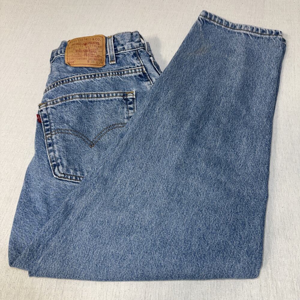 Vintage Levis 560 Jeans Men's 38x29 Blue Denim Faded Loose Fit Tapered 2001 Y2K